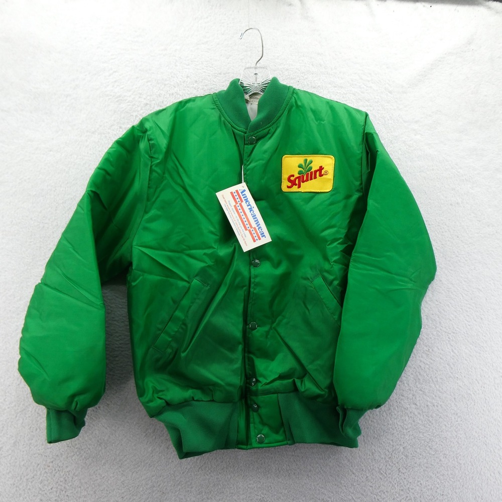 Gem Sportswear Jacket Mens Medium Squirt Soda Green Vintage 80s Nylon Pop USA